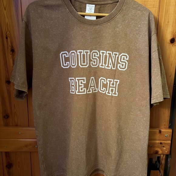 Distressed Washed Round Neck T-shirt, Size L - Picture 2 of 5